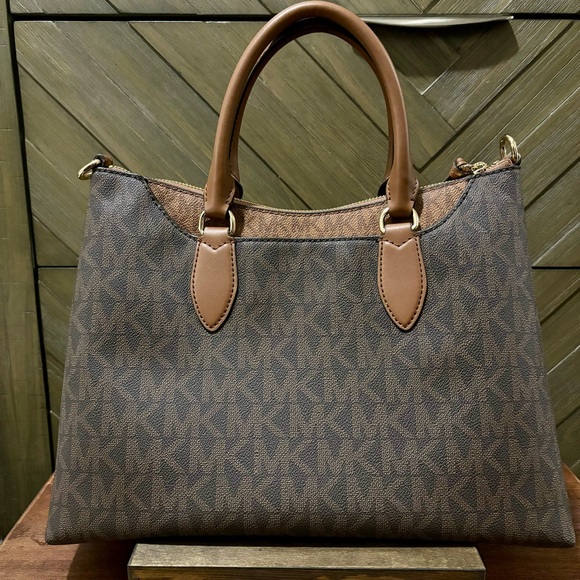 Michael Kors Austen Brown Luggage Medium Satchel Bag - Picture 5 of 14